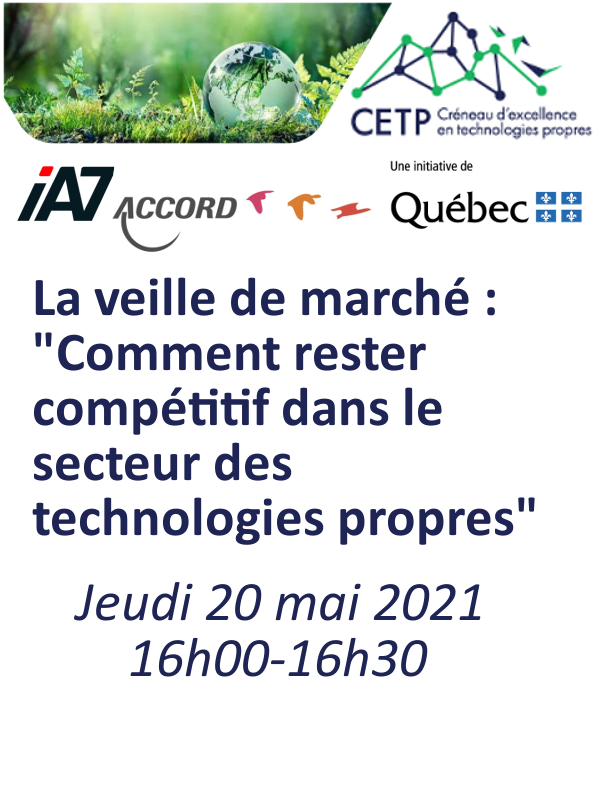 La veille de marché : « Comment rester compétitif dans le secteur des technologies propres? » | CETP