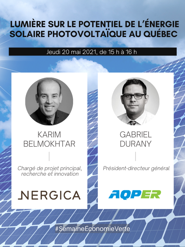 Lumière sur le potentiel de l’énergie solaire photovoltaïque au Québec | AQPER et Nergica